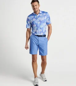 Discount Peter Millar Abstract Floral Performance Jersey Polo BONDI BLUE