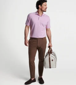 Clearance Peter Millar Albatross Cotton-Blend Performance Polo PINK LOTUS