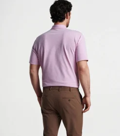 Clearance Peter Millar Albatross Cotton-Blend Performance Polo PINK LOTUS