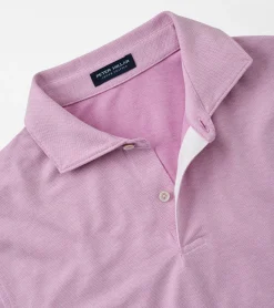 Clearance Peter Millar Albatross Cotton-Blend Performance Polo PINK LOTUS
