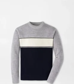 Discount Peter Millar Alpine Crew Navy/Gale Grey