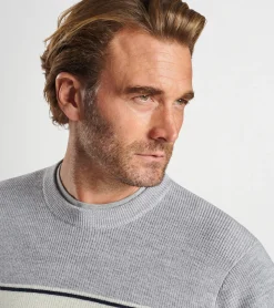 Discount Peter Millar Alpine Crew Navy/Gale Grey