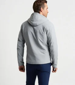 Clearance Peter Millar Approach Insulated Half-Snap Hoodie Gale Grey