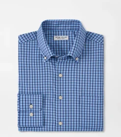 New Peter Millar Ashbury Performance Twill Sport Shirt Sport Navy
