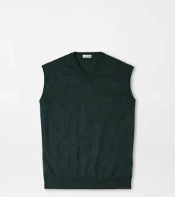New Peter Millar Autumn Crest V-Neck Vest Black