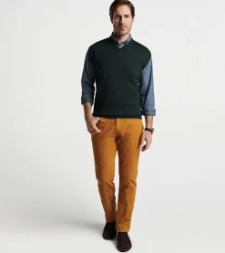 New Peter Millar Autumn Crest V-Neck Vest Black