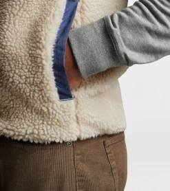 Fashion Peter Millar Autumn Pile Fleece Vest Sandstone