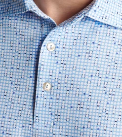 Hot Peter Millar Backgammon Performance Jersey Polo Cottage Blue