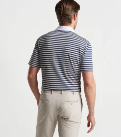 New Peter Millar Bass Performance Jersey Polo British Grey