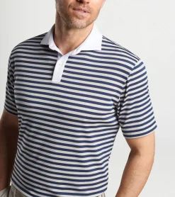 New Peter Millar Bass Performance Jersey Polo British Grey