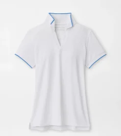 Outlet Peter Millar Betty Drop V Polo Cape Red/ White