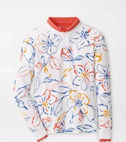 Discount Peter Millar Birdie Multi Floral Sport Sweatshirt White