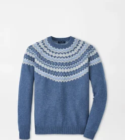 Clearance Peter Millar Brunhall Fair Isle Crew Vintage Indigo