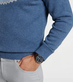 Clearance Peter Millar Brunhall Fair Isle Crew Vintage Indigo
