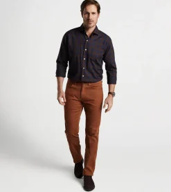 New Peter Millar Carr Cotton Sport Shirt Navy