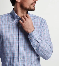 Online Peter Millar Castillo Cotton Sport Shirt Tahoe Blue