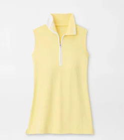 Fashion Peter Millar Chrissie Sleeveless Polo MORNING SUN/WHITE