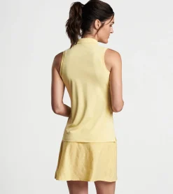 Fashion Peter Millar Chrissie Sleeveless Polo MORNING SUN/WHITE