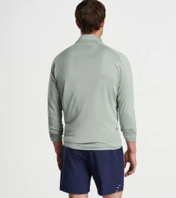 New Peter Millar Cloudglow Performance Half-Zip Gale Grey