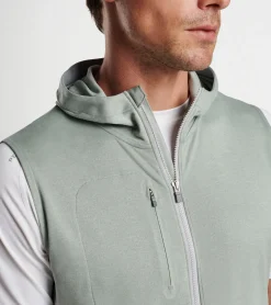 Sale Peter Millar Cloudglow Performance Hoodie Vest SAGE FOG
