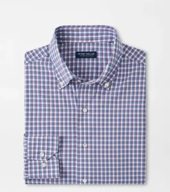 Sale Peter Millar Cole Performance Poplin Sport Shirt Regatta Blue