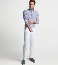 Sale Peter Millar Cole Performance Poplin Sport Shirt Regatta Blue