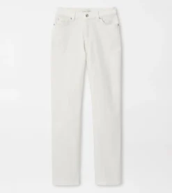 Discount Peter Millar Crawford High Rise Straight Crop Jean ECRU