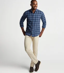 Clearance Peter Millar Crestline Cotton Sport Shirt TWILIGHT BLUE