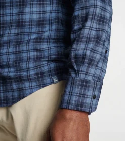 Clearance Peter Millar Crestline Cotton Sport Shirt TWILIGHT BLUE