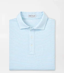 Discount Peter Millar Crown Comfort Cotton Polo Range Stripe Cottage Blue