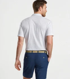 Discount Peter Millar Crown Comfort Cotton Polo Harp Stripe Atlantic Blue