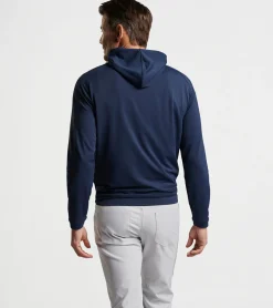 Discount Peter Millar Crown Seal Pine Performance Hoodie Navy
