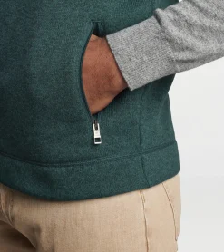 Discount Peter Millar Crown Sweater Fleece Vest BALSAM