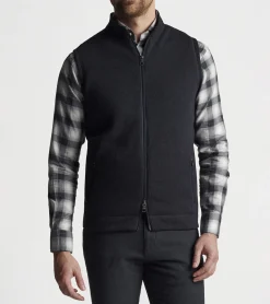 Discount Peter Millar Crown Sweater Fleece Vest Black