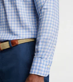 Clearance Peter Millar Elmwood Cotton Sport Shirt Cape Blue