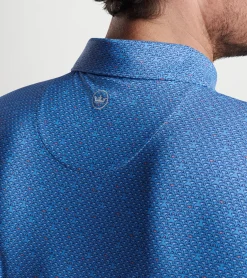 Fashion Peter Millar Espresso Martinis Performance Jersey Polo Tahoe Blue