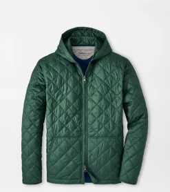 New Peter Millar Essex Full-Zip Hoodie BALSAM