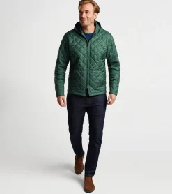 New Peter Millar Essex Full-Zip Hoodie BALSAM