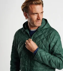 New Peter Millar Essex Full-Zip Hoodie BALSAM