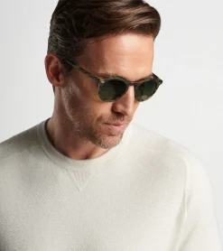 New Peter Millar Excursionist Elite Sunglasses Camo Tortoise