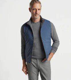 Sale Peter Millar Excursionist Flex Reversible Knit Vest NICKEL/VINTAGE INDIGO
