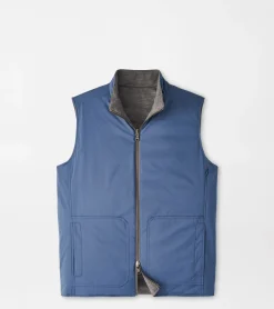 Sale Peter Millar Excursionist Flex Reversible Knit Vest NICKEL/VINTAGE INDIGO