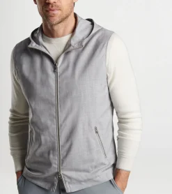 Outlet Peter Millar Excursionist Lite Hooded Vest Platinum