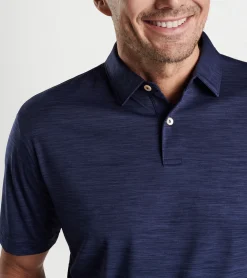 New Peter Millar Featherweight M&eacute;lange Performance Polo White