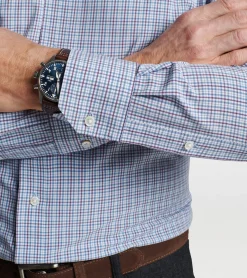 Hot Peter Millar Fitch Performance Poplin Sport Shirt Vintage Indigo