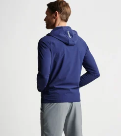 Discount Peter Millar Flex Adapt Half-Zip Hoodie Navy