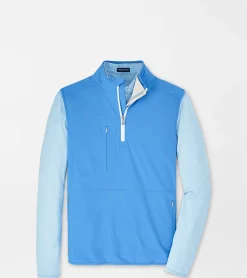 New Peter Millar Flex Adapt Half-Zip Pullover Vest Marina Blue