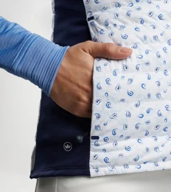 Fashion Peter Millar Fuse Tossed Paisley Hybrid Vest White/Navy