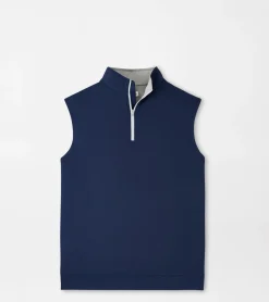 Online Peter Millar Galway Stretch Loop Terry Quarter-Zip Vest Navy