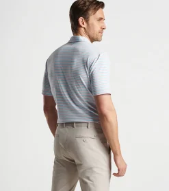 Discount Peter Millar Garcia Performance Jersey Polo Tahoe Blue